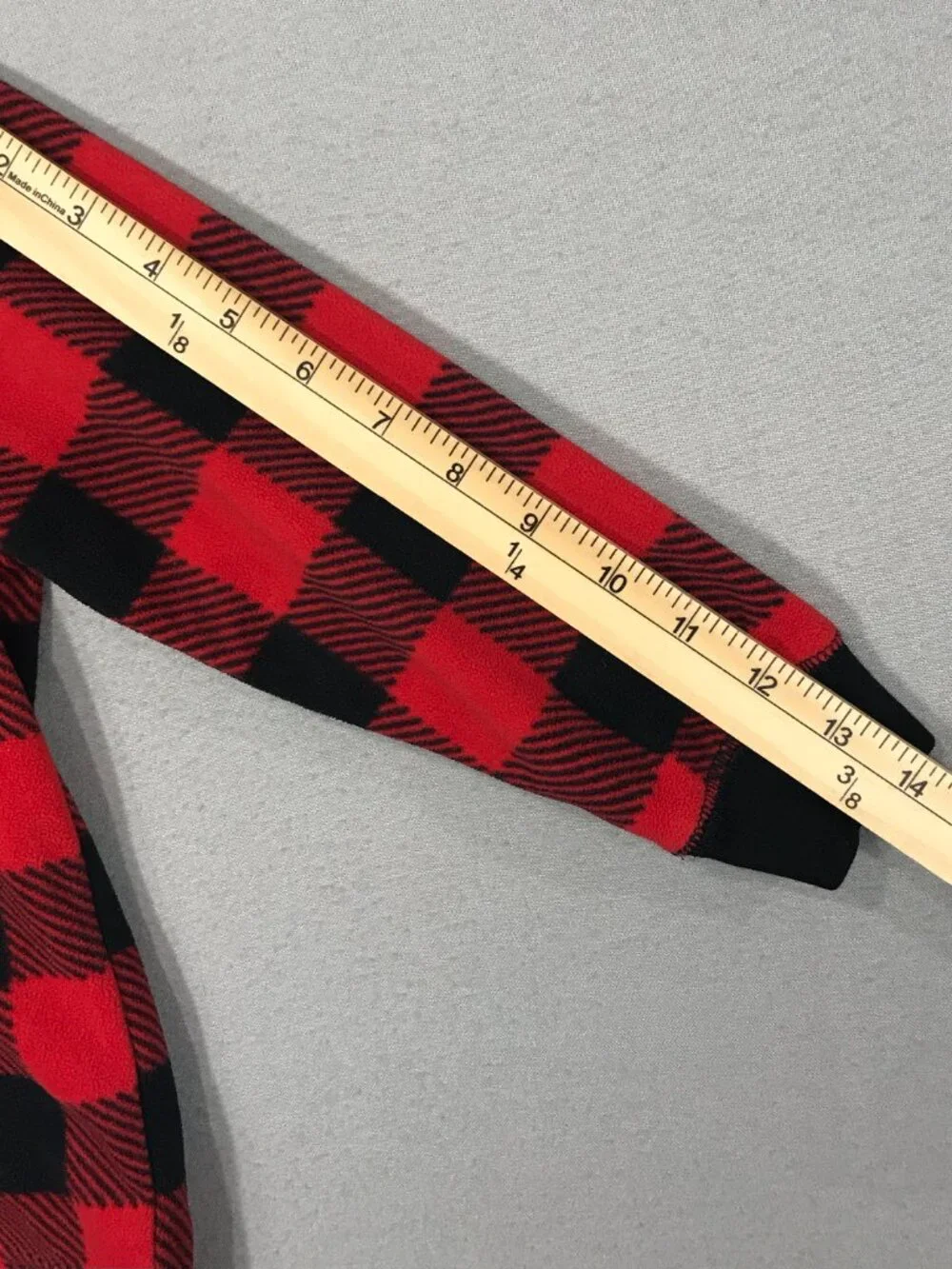 Carter's Sweater Boys 4T Red Black Buffalo Plaid Logo Fleece Pullover Button LS